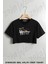 Halloween Happy Baskılı Oversize Crop T-Shirt 1