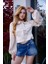 Fiyonklu Düğmeli Saten Uzun Kollu Crop Bluz 2