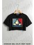 Linux Tux Penguin Obama Poster Baskılı Oversize Crop T-Shirt 1