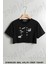 Cheff Spoon And Fork Illustrasyon Çizim Baskılı Oversize Crop T-Shirt 1