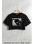 Motion Radiohead Baskılı Oversize Crop T-Shirt 1