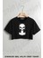 Punisher Suit Baskılı Oversize Crop T-Shirt 1