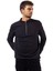 Yarım Fermuar Pike Kumaş Sweatshirt Sıyah 2