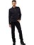 Yarım Fermuar Pike Kumaş Sweatshirt Sıyah 4