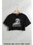 Paten V4 Baskılı Oversize Crop T-Shirt 1
