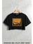Mısır Kartal Antik Baskılı Oversize Crop T-Shirt 1