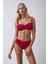 Çıkarılabilir Dolgulu Kaplı Telli Drape Detaylı Düz Renk Straplez Bikini Takımı 1