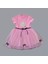 1-2-3 Yaş Payet Yapraklı Çiçek Nakışlı Astarlı Kız Bebek Tütü Elbisesi Pembe 2