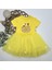 1-2-3 Yaş Tül Fiyonk Çiçekler Nakışlı Astarlı Kız Bebek Tütü Elbisesi Sarı 1