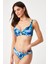 Çıkarılabilir Push Up Dolgulu Kaplı Telsiz Azula Mavi Desenli Bikini Takımı 1