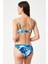Çıkarılabilir Push Up Dolgulu Kaplı Telsiz Azula Mavi Desenli Bikini Takımı 3