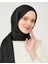 Tesettür Hijab Janjan Abiye Saten Dokulu Vual Ipek Şal Siyah 3