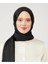 Tesettür Hijab Janjan Abiye Saten Dokulu Vual Ipek Şal Siyah 4