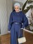 Pelerin Üst Detaylı Kemerli Palazzo Pantolon Takım – Ithal Dokuma Kumaş -Lacivert 2