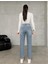 Kadın Mavi Yüksek Bel Kot Pantolon - Mom Fit Jean 5