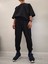 Orijinal Oversize Complete New Erkek Siyah Takım %100 Likralı Full Pamuk 3