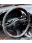 Dikişli Direksiyon Kılıfı Karbon Nubuk Deri Kırmızı Yüzük / Dikişli Mazda 323 Için 2