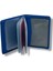 Darius Bol Şeffaf Kartlık Bölmeli Unisex Hakiki Deri Cüzdan Kartlık - Mat Saks Mavi 3