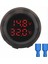 Yuvarlak Voltmetre Termometre 12V 24V Panel Tip Montaj Dijital Kırmızı Renk LED Sıcaklık Isı Voltaj 1