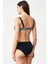 Kalın Kenarlı Kapsız Telli Folıo Desenli Siyah Toparlayıcı Bikini Takımı 3