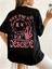 Baskılı Oversize Bisiklet Yaka T-Shirt - Siyah 1