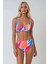 Çıkarılabilir Push Uplı Kaplı Telli Sim Detay Regen Pembe Desenli Toparlayıcı Bikini Takımı 1