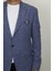 Moda Fistan Store Erkek Mavi Italyan Kesim Dar Kalıp Tek Düğme Çift Yırtmaçlı Blazer Ceket 2