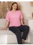 Charme Kadın Büyük Beden Bisiklet Yaka Milan Likralı Kısa Kol Pijama Takımı K601/247 - 1 Adet 1
