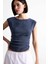 Yuvarlak Yaka Drapeli Basic Düz Bluz F7491AX25SM 1