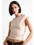 Kayık Yaka Crop Basic Düz Kolsuz Bluz F7489AX25SM 1