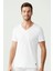 - Erkek Beyaz 2 Li V Yaka T-Shirt 90001 2