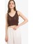 Slim Fit Dar Kesim V Yaka Kroşe Askılı Bluz F4146AX25SM 3
