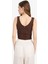 Slim Fit Dar Kesim V Yaka Kroşe Askılı Bluz F4146AX25SM 4