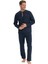 Erkek Lacivert Patlı Pijama Takımı 1