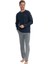 Erkek Lacivert Yuvarlak Yaka Pijama Takımı 1