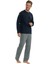 Erkek Lacivert Yuvarlak Yaka Pijama Takımı 2