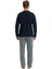 Erkek Lacivert Yuvarlak Yaka Pijama Takımı 3