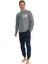 Erkek Antrasit Melanj Yuvarlak Yaka Pijama Takımı 1