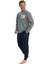 Erkek Antrasit Melanj Yuvarlak Yaka Pijama Takımı 2