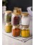 6 Lı Set Bambu Kapaklı Cam Kavanoz & Baharat Takımı & Baharatlık 200 ml ( Vakum Kapak ) 1