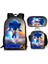 Yeni Sonic Sırt Çantası Sonic2 Öğrenci Okul Çantası Çocuk Yemek Çantası Kalem Kutusu Üç Adet (Yurt Dışından) 1