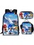 Sonic Sırt Çantası Sonic2 Öğrenci Okul Çantası Çocuk Yemek Çantası Kalem Kutusu Üç Parçalı Set (Yurt Dışından) 1