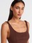21063 Kalın Askılı Peplum Top-Açık Kahve 3