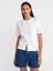 31874 Yırtmaç Detaylı T-Shirt-Beyaz 1