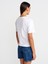 31874 Yırtmaç Detaylı T-Shirt-Beyaz 2