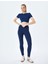 Yüksek Bel Dikiş Detaylı Slim Fit Spor Tayt 2