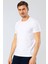 Erkek Bisiklet Yaka Likralı T-shirt Beyaz 3