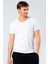 Erkek V Yaka Likralı T-shirt Beyaz 5