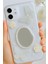 Apple iPhone 16 Plus Kılıf 3D Kelebek Gül Desenli Aynalı Simli Şeffaf Tasarımlı Silikon Kapak 2