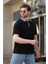 Siyah Polo Yaka Erkek T-Shirt E7147 3
